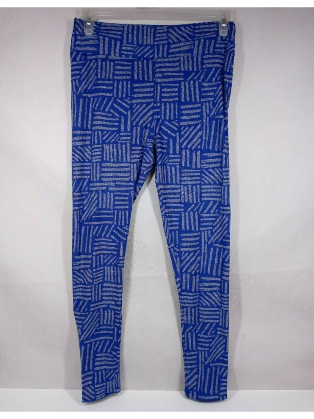 New LuLaRoe Tall & Curvy Leggings Blue With White Designs